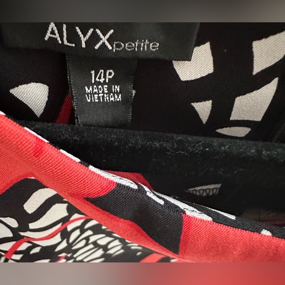 ALYX Petite Black/White/Orange Floral Sleeveless Sheath Dress Size 14P EUC - Picture 3 of 4
